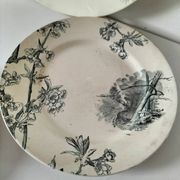 Ensemble 4 terres de fer anciennes – décors naturalistes – vers 1890-1910