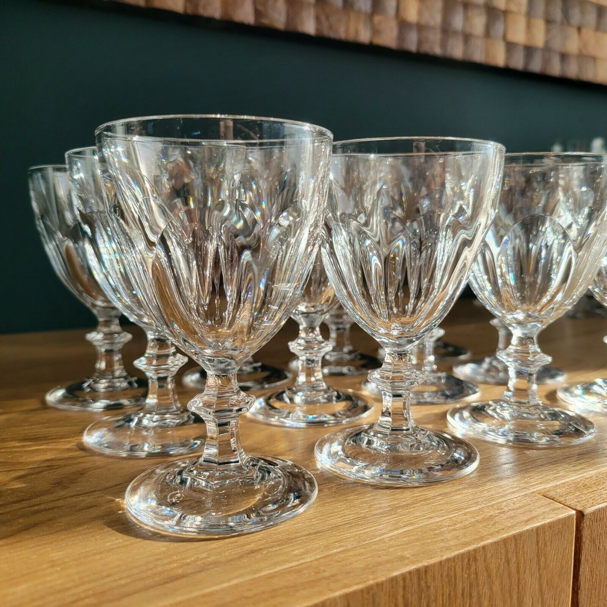 12 glasses of wine / port crystal facets Cristal D'Arques Rambouillet