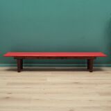 Red eco leather bench, Danish design, 1990s, production: Denmark