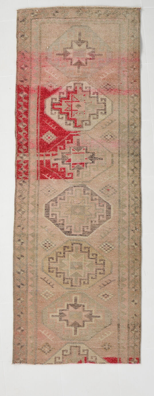 Short turkish runner rug 89x256cm