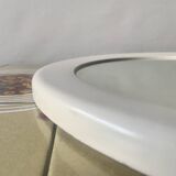 Vintage round white plastic mirror