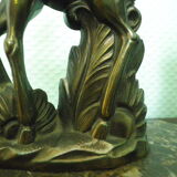 Book greenhouse in marble and bronze patinated regulator - Art Deco - 1920/40