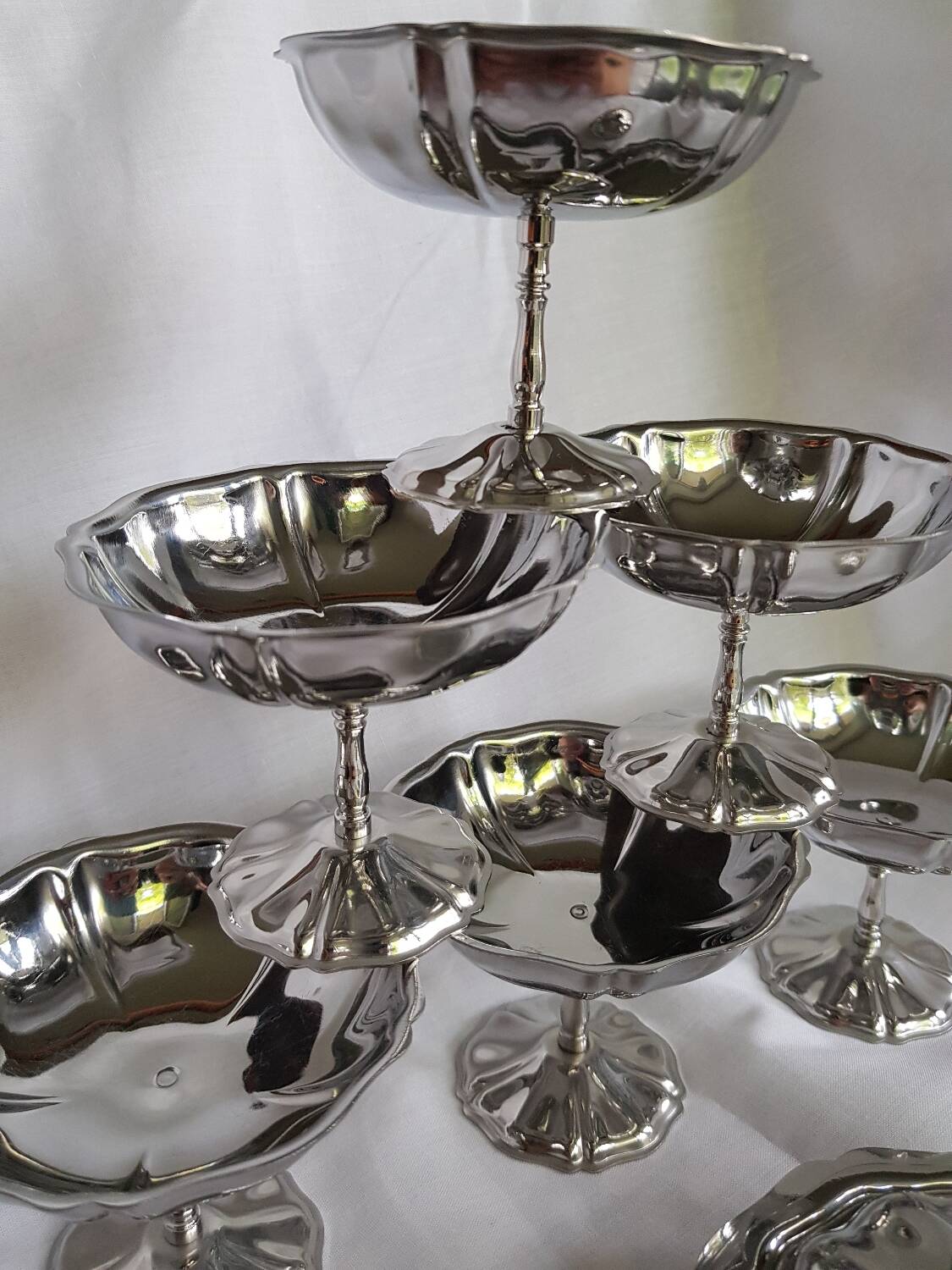Coffret de 6 coupes à glace Guy Degrenne en inox avec bol assorti