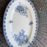 Large earthenware serving dish, cartridge model, sarreguemines, U & C, made in France, earthenware