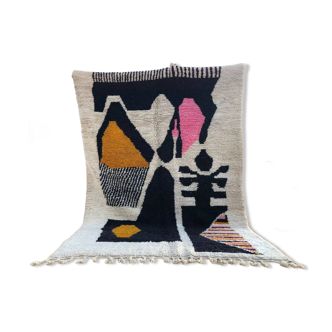 Handmade Moroccan rug, natural wool, 2.5x1.5 m.