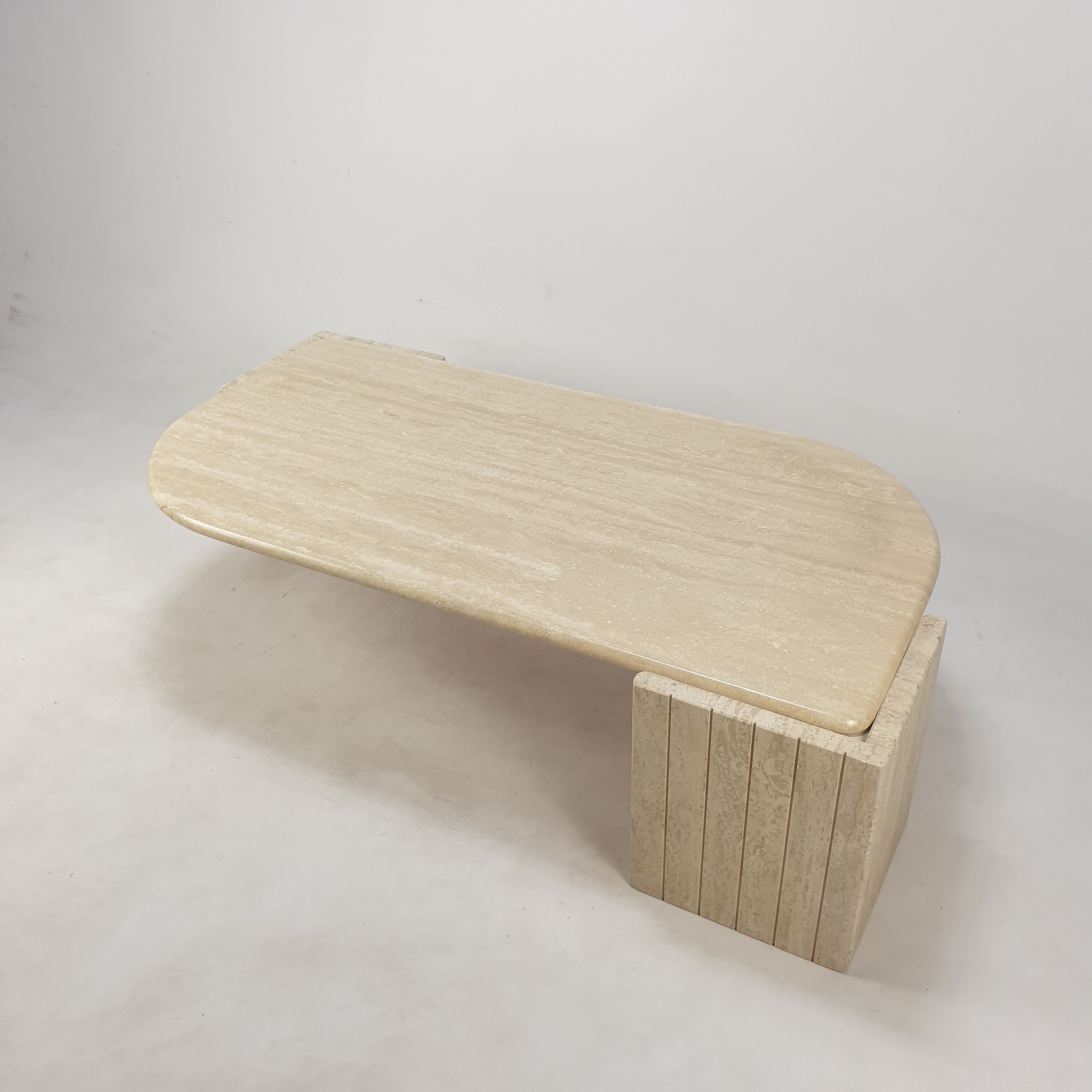 Italian travertine coffee table, 1980s
