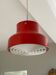 Red bumling pendant light - 70s suede