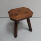 Antique oak milk stool