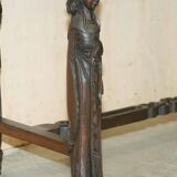 Chinese hand-carved desk from around 1940 with matching chair.