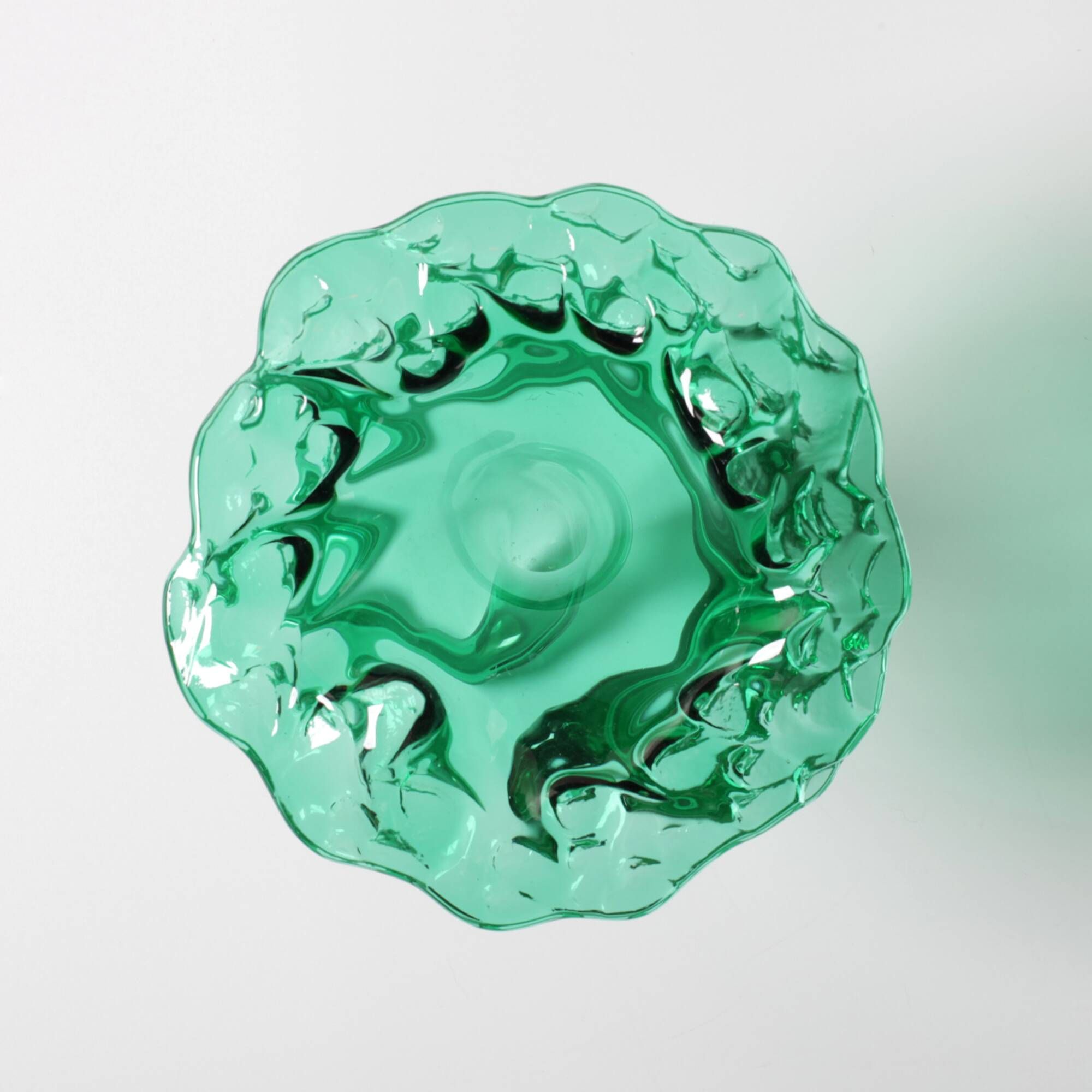 Vintage Green Glass Art Vase / Hand-blown Home Decor / Stilvetro / Rome
