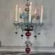 Multicoloured Venetian glass girandole from Murano, 19th century.
