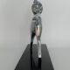 Silvered bronze sculpture signed by Michel Decoux.