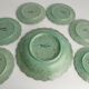 Celadon Green Earthenware Bowl & Plates, Nittsjö, Sweden, 1960s