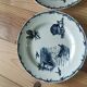 Assiettes Terre de Fer – Décor pastoral bleu – XIXe