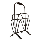 Brutalist wrought iron magazine rack from the 1960s.