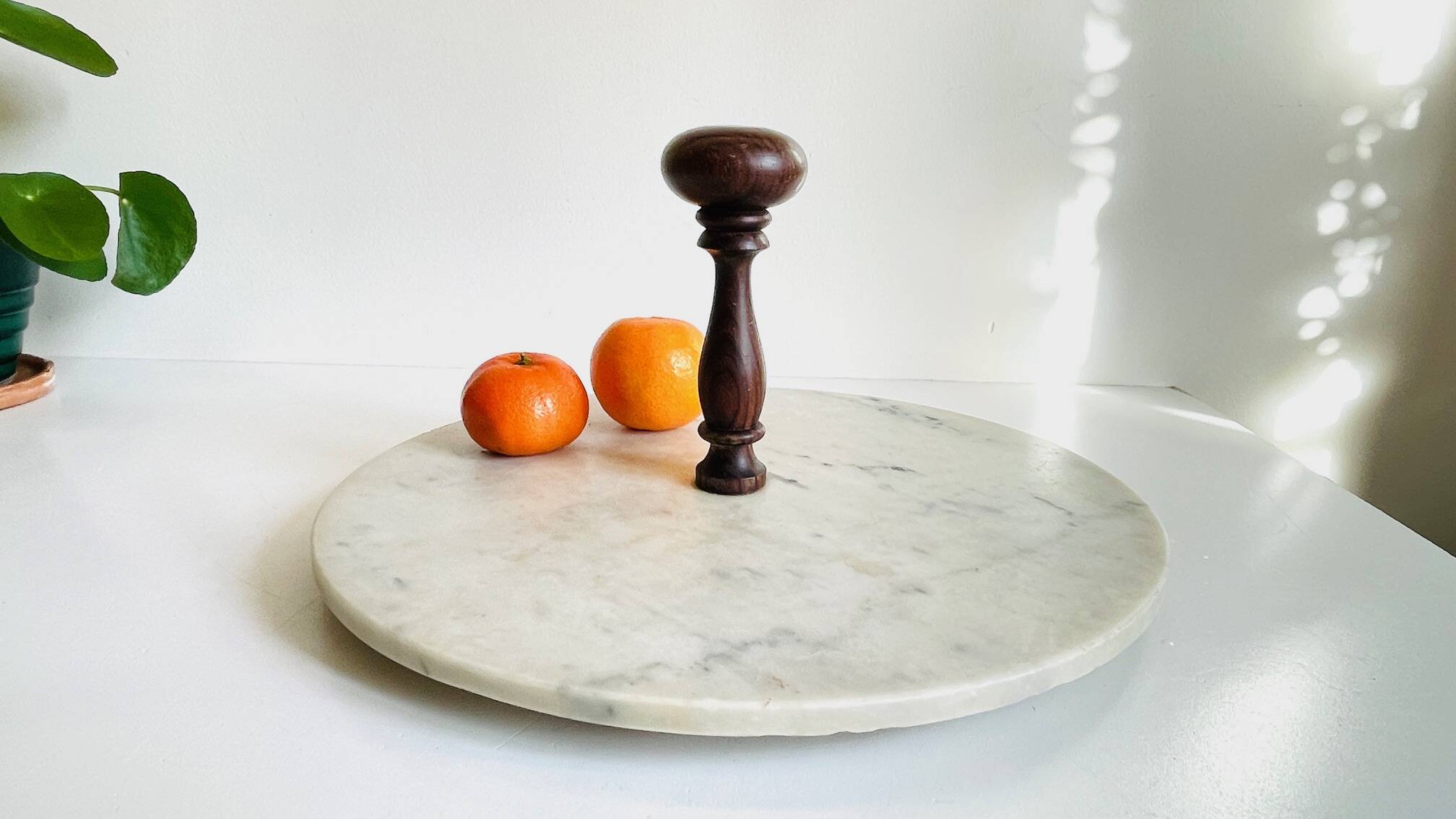 Plateau à fromage marbre et bois vintage