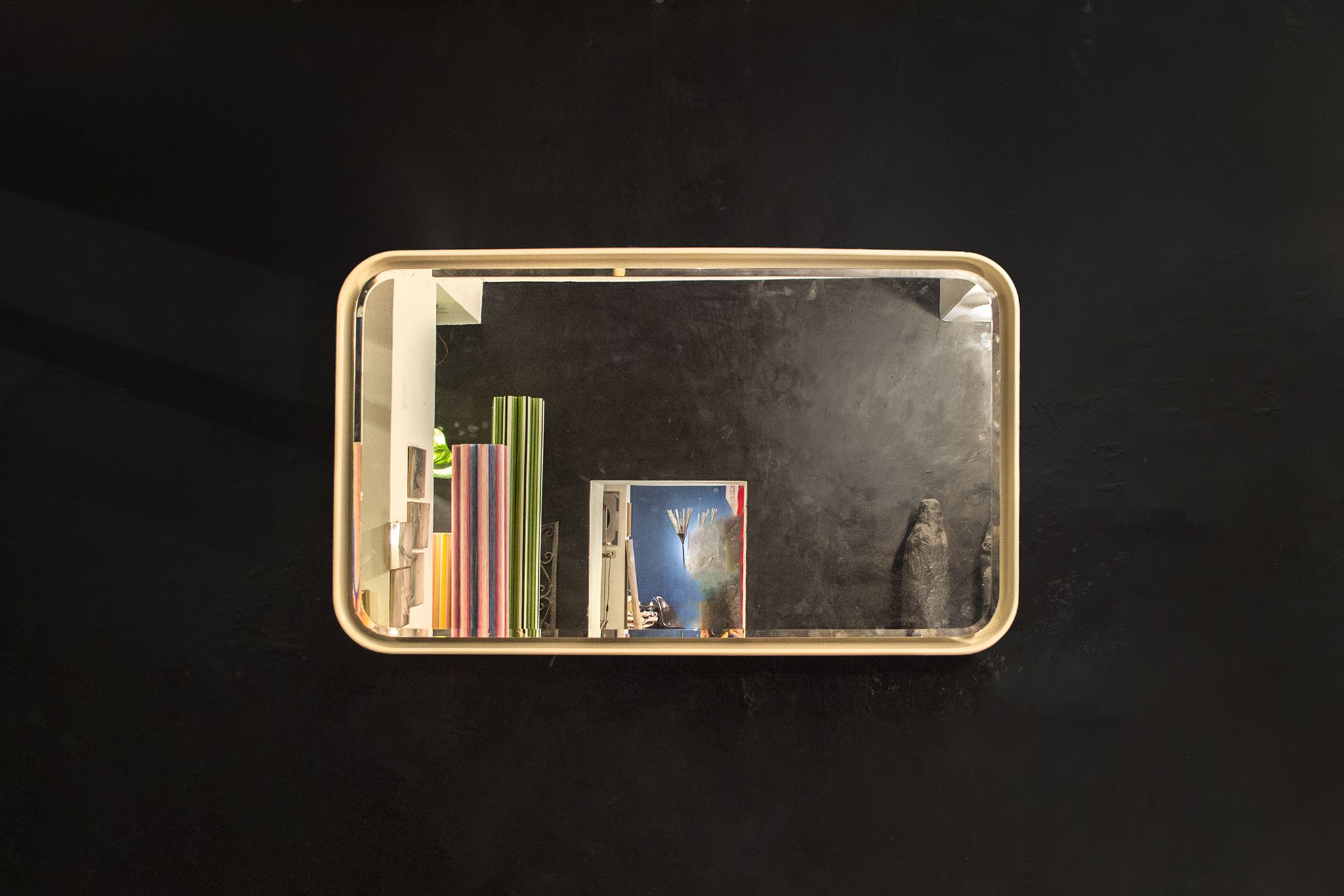 Miroir rétroéclairé en fibre de verre Italie années 70