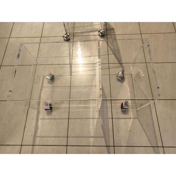 2 meubles vintage en plastique transparent