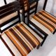 4 chaises vintage en bois et tissu années 70