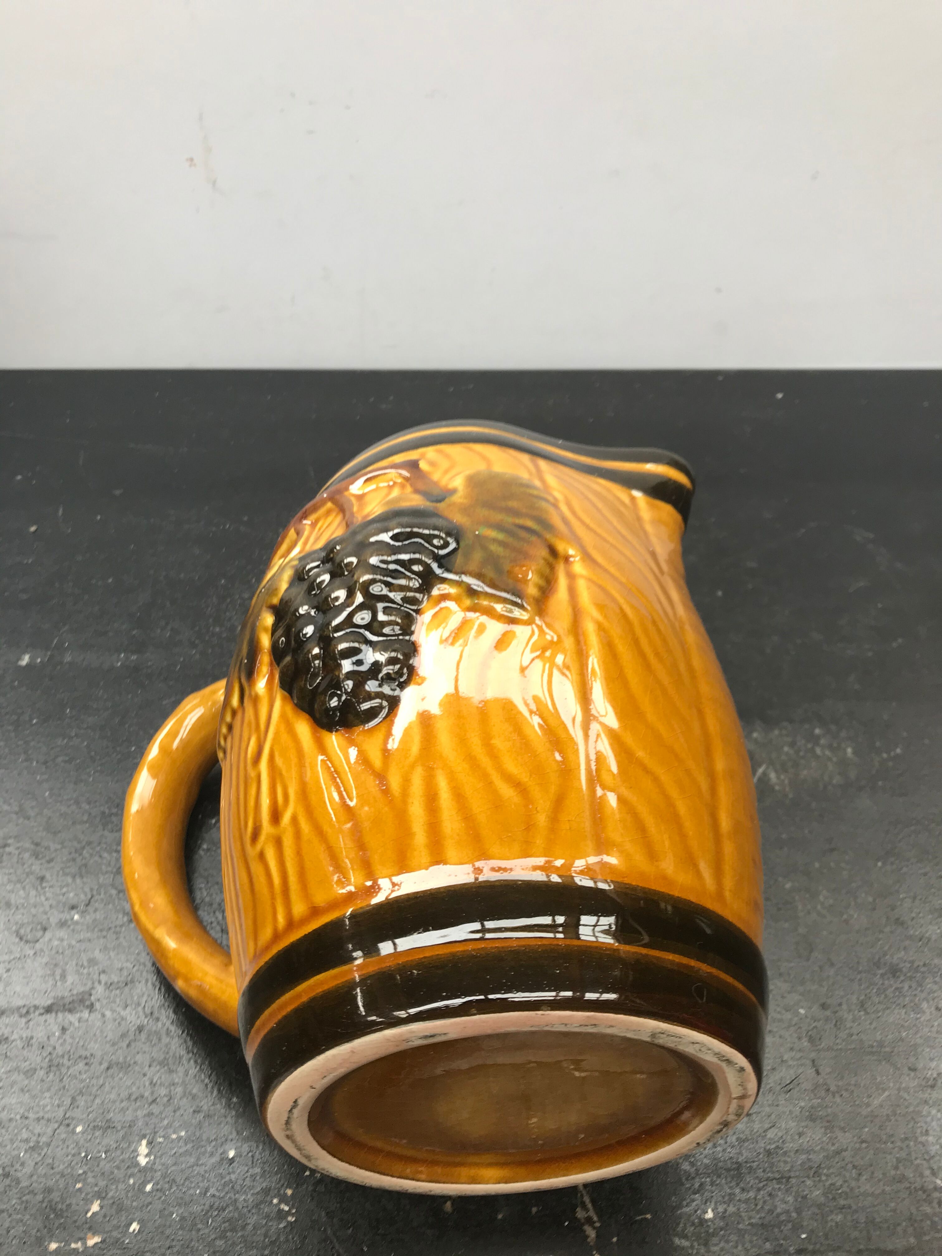 Former ceramic pitcher form tonneau decor vintage grape