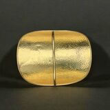 Vintage hammered brass log holder