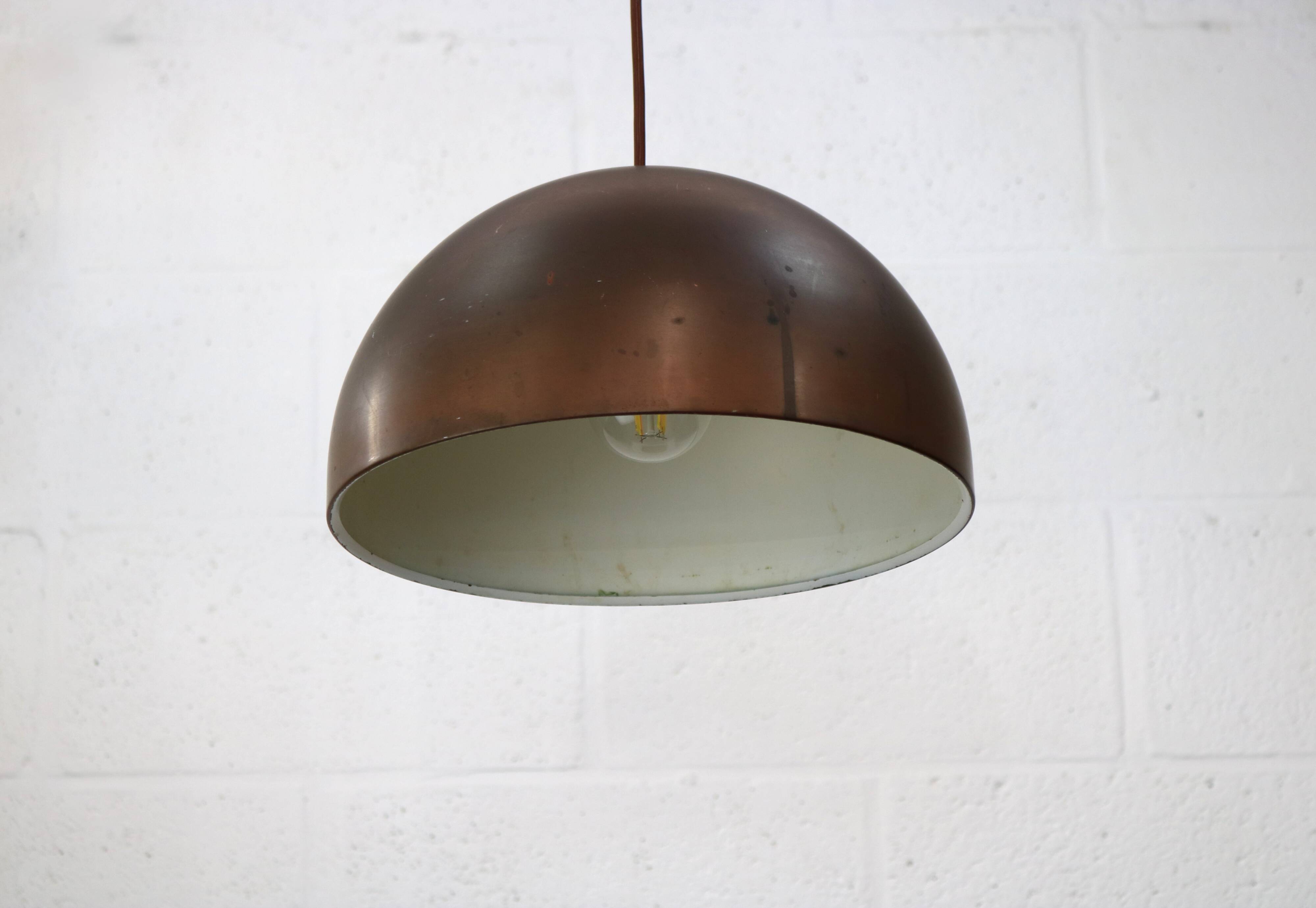 Massive patinated copper lamp - Denmark 60's