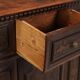 Antique baroque bedside table in walnut, Italy, early 18th century.
