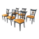 Set of 2 Black and Gold Armchairs and 4 Chairs, Empire style