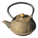 Japanese cast iron teapot – Tetsubin style – Relief warrior decoration