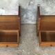 Pair of modernist fin wall shelves in solid oak - 1950