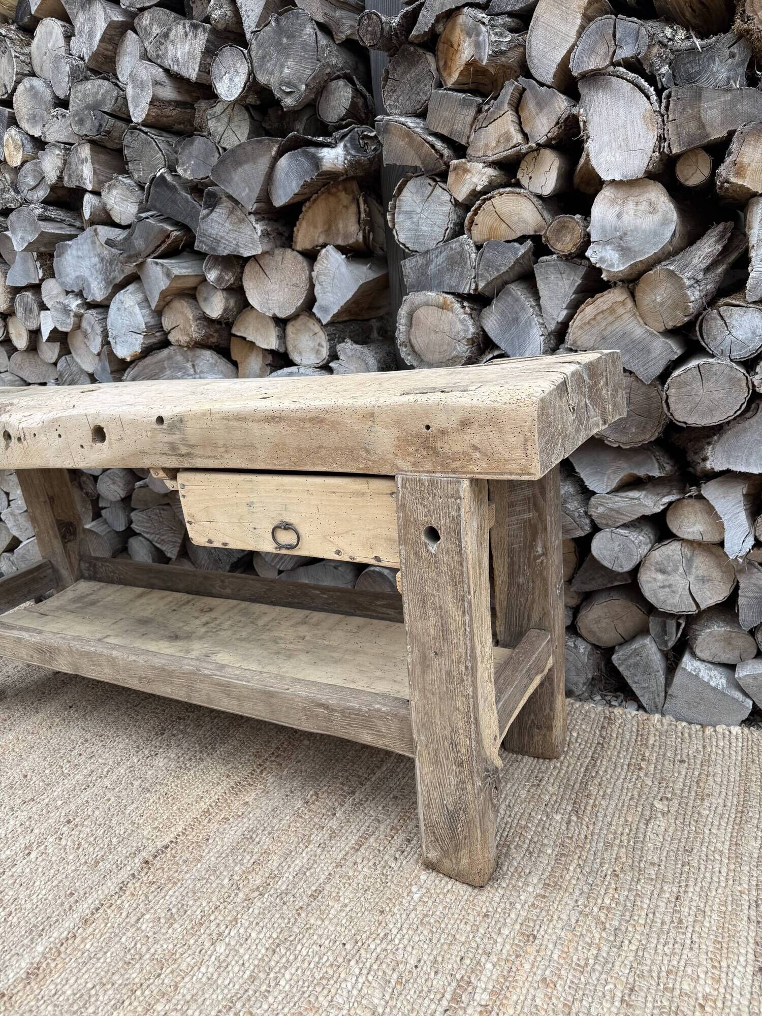 Renovated carpenter's workbench 170cm