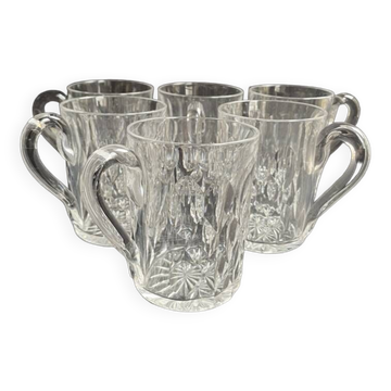 6 old Baccarat cups size 6406