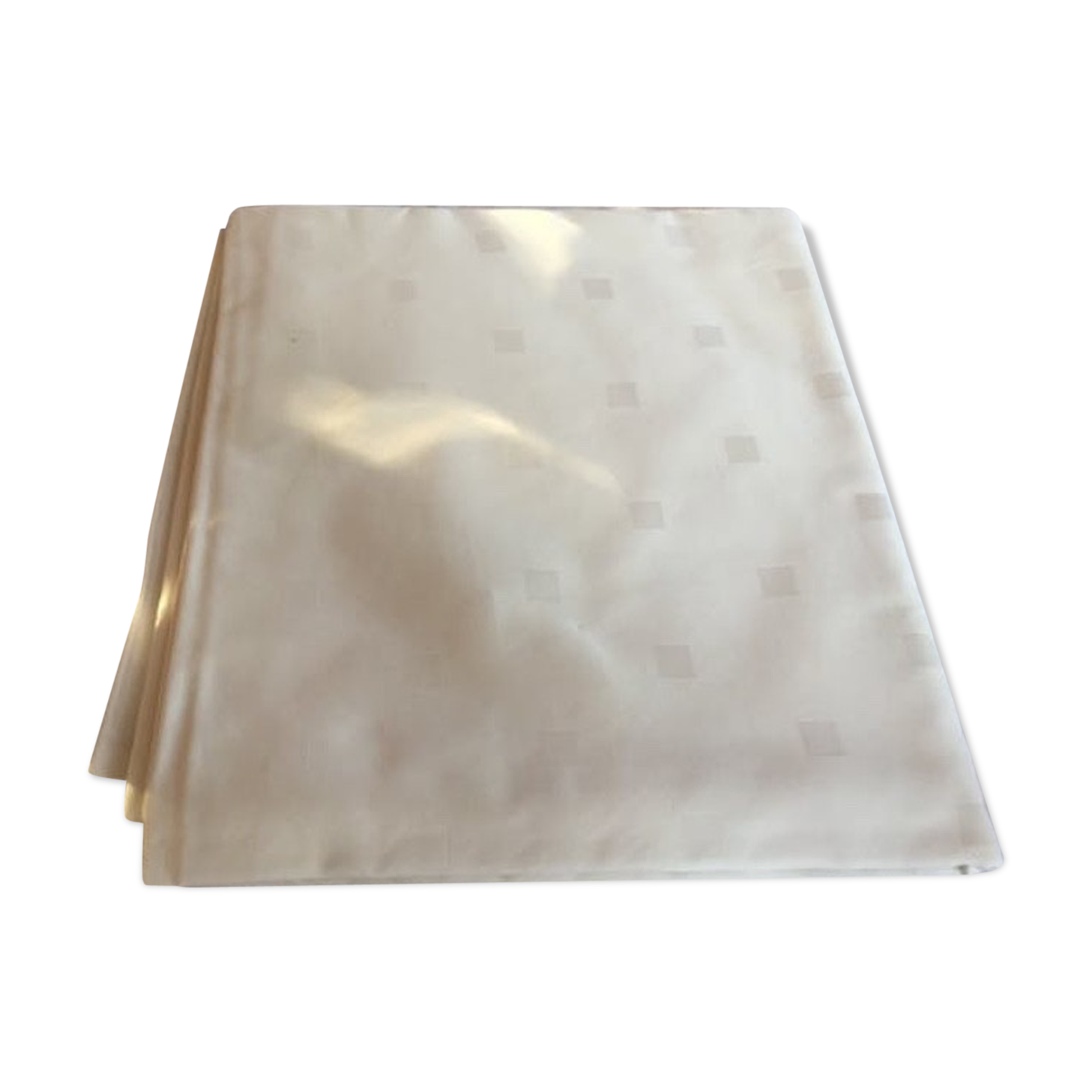 White damask tablecloth