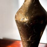 Vase Vintage en laiton gravé
