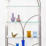 Hollywood regency style brass and glass showcase, 1970's