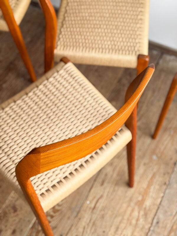 Lot de 10 chaises  71 en teck par Niels O. Møller, JL Moller, Mid Century