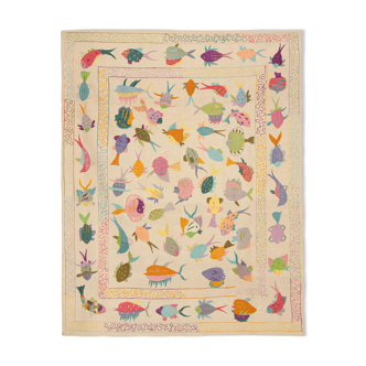 Kilim afghan embroidery 224 x 173 cm