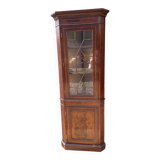 English corner mahogany bookcase/display cabinet