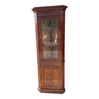 English corner mahogany bookcase/display cabinet