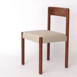 1 sur 4 Chaise de salle à manger en chêne du milieu du siècle – Vintage années 1960, revêtement gris clair