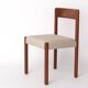 1 sur 4 Chaise de salle à manger en chêne du milieu du siècle – Vintage années 1960, revêtement gris clair