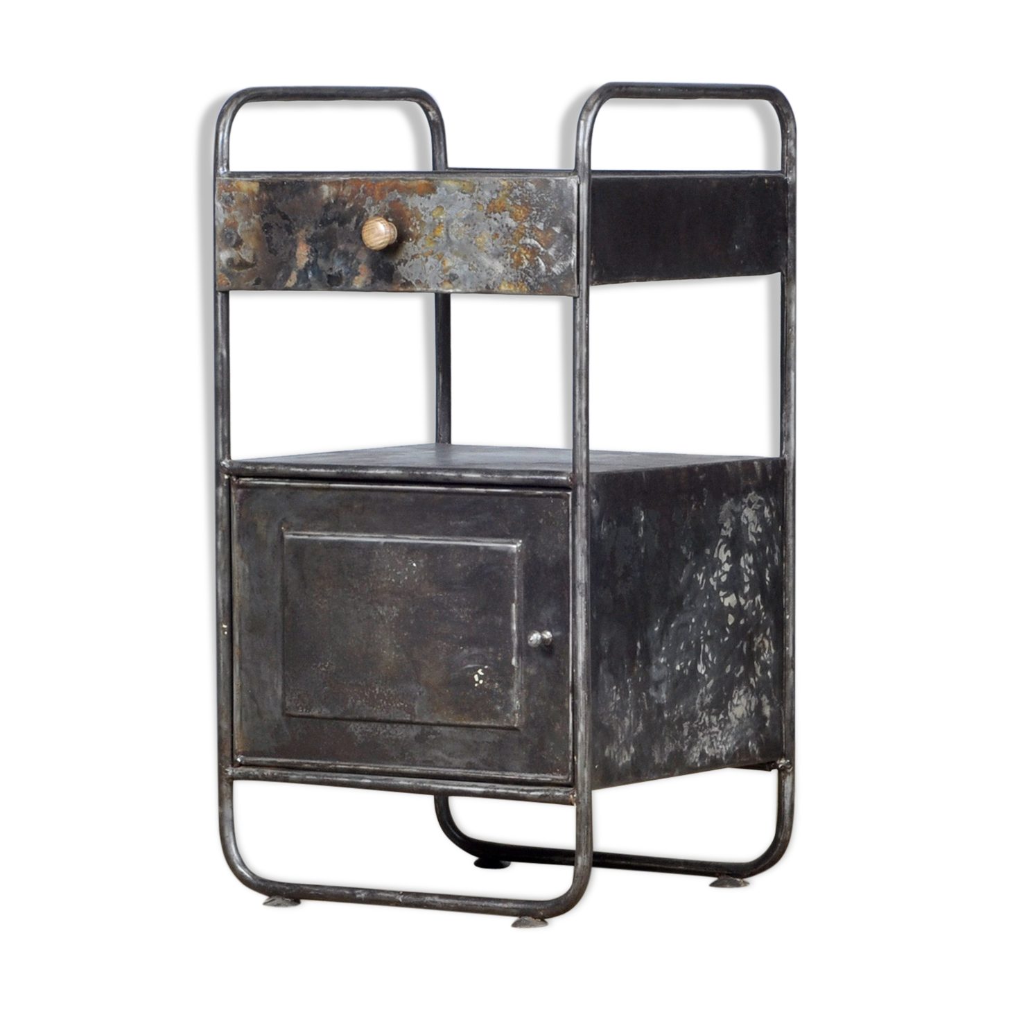 Iron Hospital Bedside Cabinet, 1920's