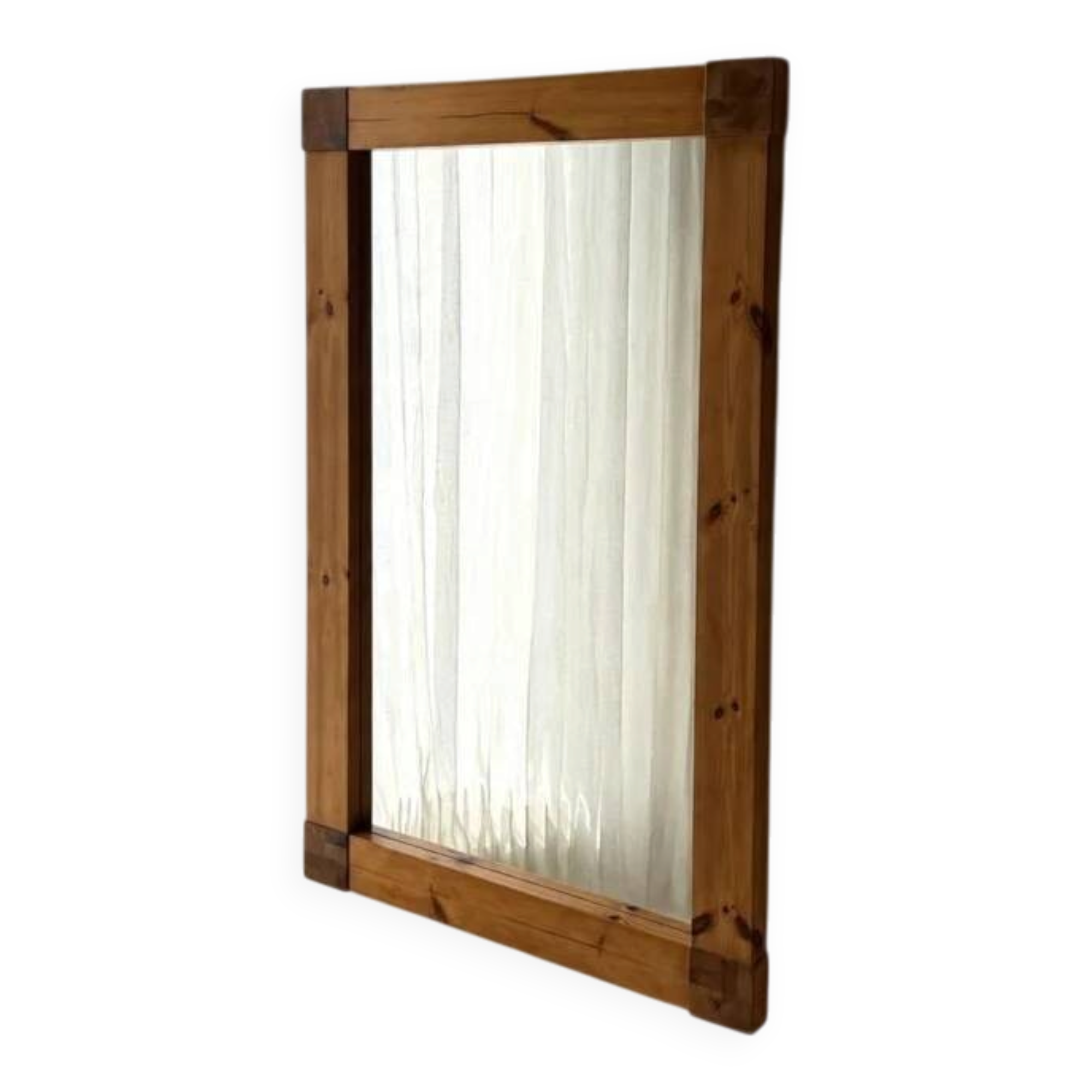 Large Danish pine wall mirror 1970s
