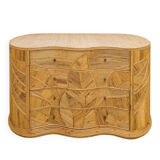 Commode « feuilles » en rotin