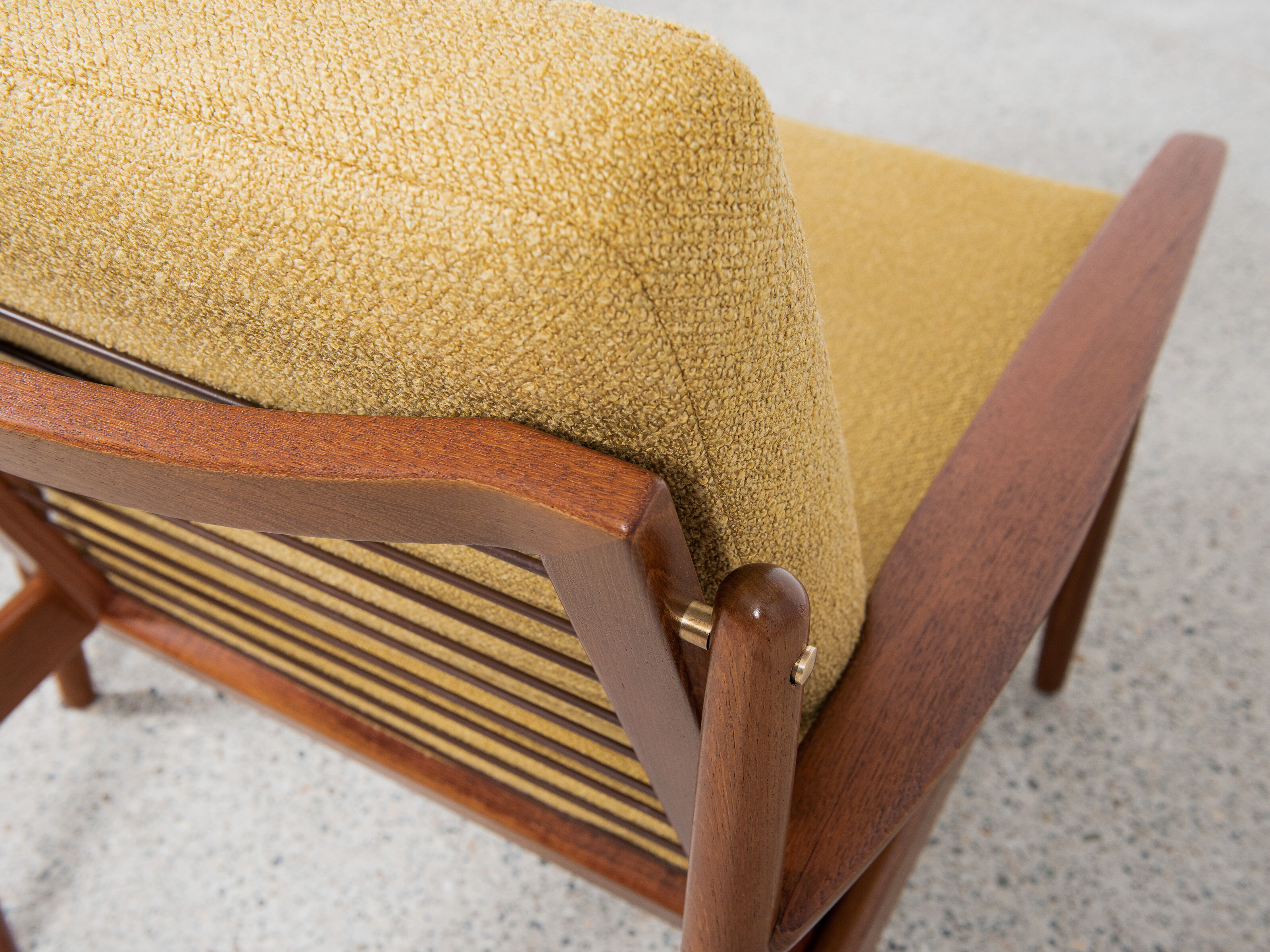 Midcentury Danish pair of easy chairs in teak by Arne Vodder for Glostrup