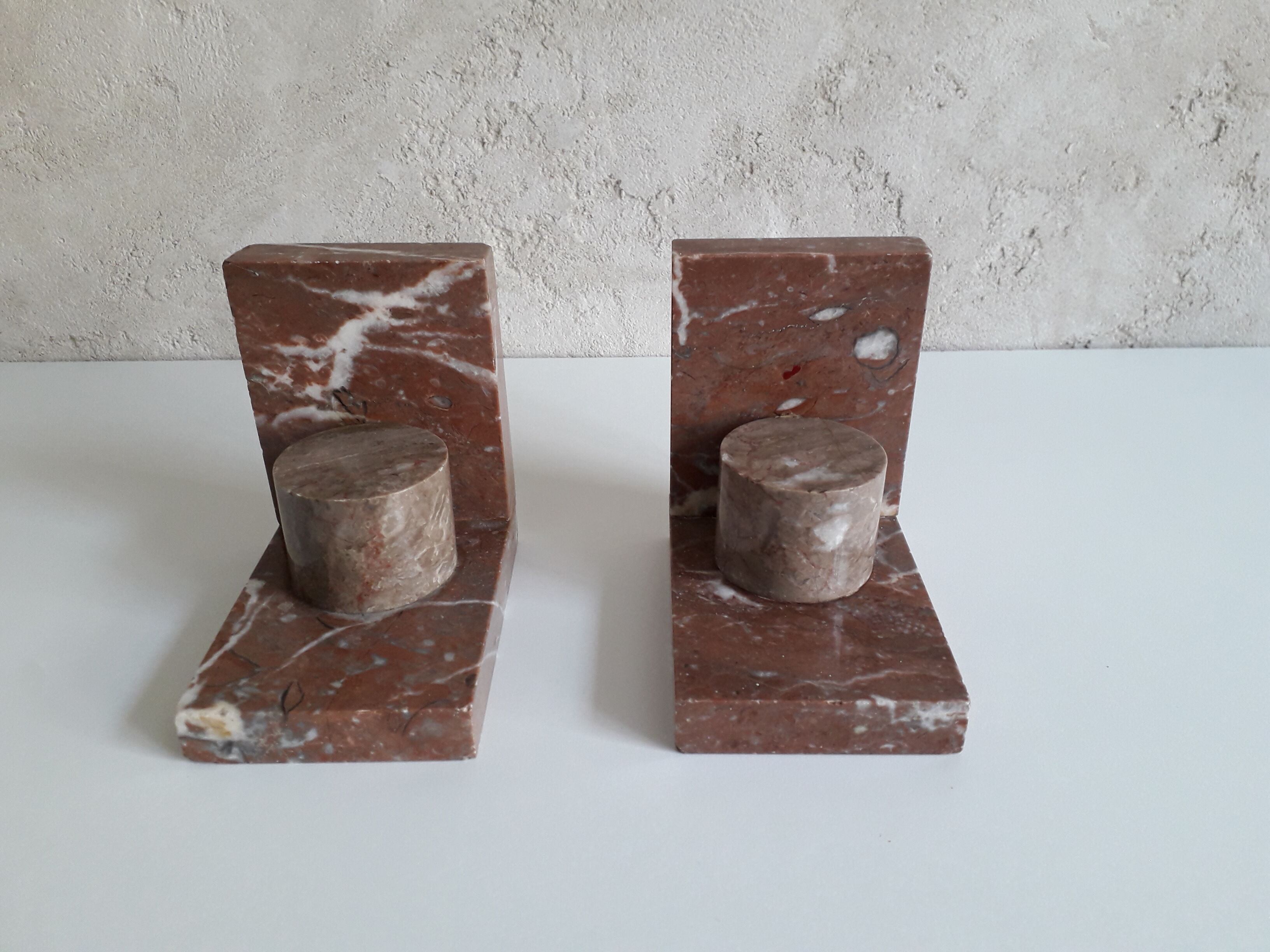 Pair of antique marble bookends