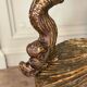 Venetian "Grotto" armchair in carved polychrome wood, silvered and gilded, circa 1890.