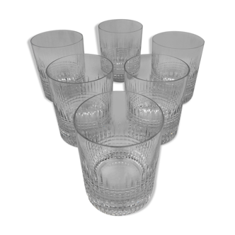 Six Baccarat whisky glasses, Nancy model, 1960