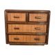 Chest of drawers in bamboo and vintage rattan