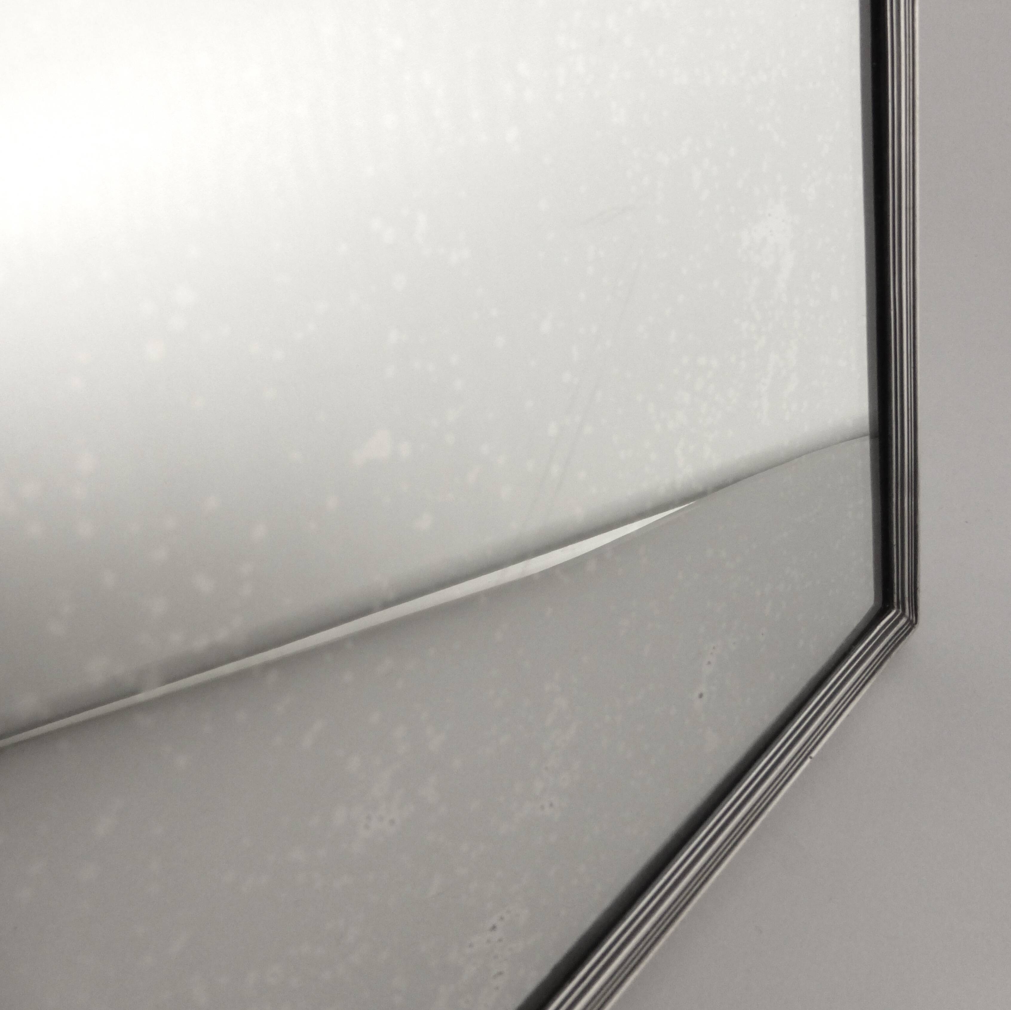 Classic hanging silver mirror massif early 20th - 22 x 29 cm